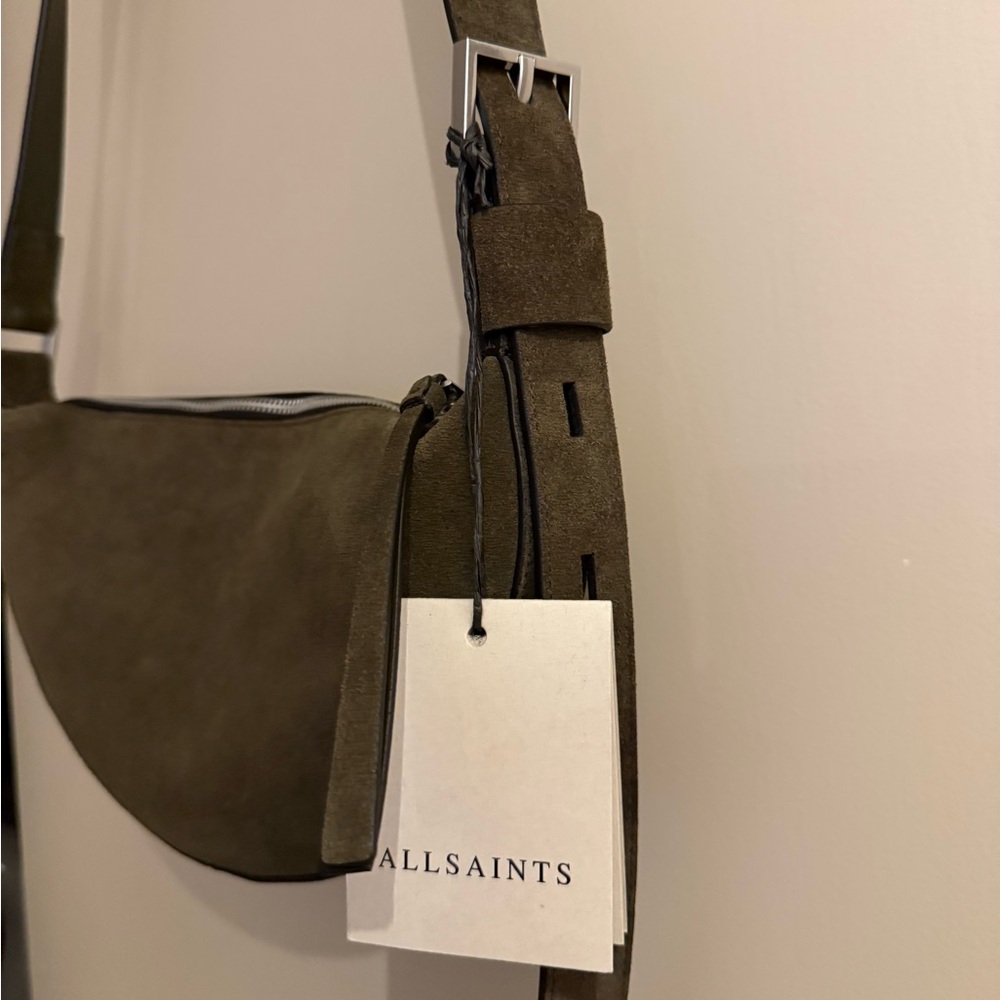 AllSaints Half Moon Suede Crossbody - Picture 7 of 7